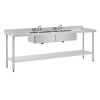 Vogue Stainless Steel Double Sink with Double Drainer 2400mm