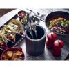 GenWare Black Wash Acacia Wood Cutlery Cylinder