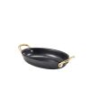 GenWare Black Vintage Steel Oval Dish 16.5 x 12.5cm - Pack of 6