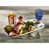 Genware Porcelain Rounded Rectangular Plate 29.5 x 15cm/ 11.5 x 6