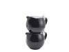 GenWare Porcelain Black Teapot with St/ St Lid & Infuser 50cl/ 17.6oz - Pack of 6