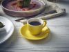 Genware Porcelain Yellow Bowl Shaped Cup 9cl/ 3oz - Pack of 6