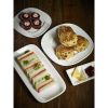 Genware Porcelain Rounded Rectangular Plate 24.5 x 12.5cm/ 9.75 x 5