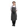 Whites Bib Apron Butchers Stripe Black