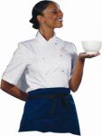 Dennys Unisex White Short Sleeve Chef Jacket Stud Button