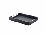 GenWare Solid Black Butlers Tray with Metal Handles 45 x 33cm
