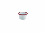 Enamel Ramekin White with Red Rim 7cm Dia 90ml/3.2oz - Pack of 12