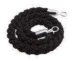 Genware Black Barrier Rope With Chrome Fixings 