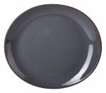 Terra Stoneware Rustic Blue Oval Plate 25x22cm - Pack of 6