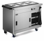 Lincat P6B3 Mobile Hot Cupboard With Bain Marie Top (Standard) 1205mm Wide x 672mm Deep x 912mm High