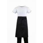 Whites Bistro Apron Polycotton Black with Pocket 1000x700mm