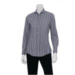 Chef Works Womens Dress Shirt Dark Navy Gingham