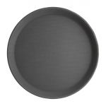 Olympia Kristallon Polypropylene Round Non-Slip Tray Black