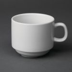 Olympia Whiteware Stacking Tea Cups 7oz 200ml (12 pack)