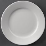 Olympia Athena Wide Rimmed Plates 202mm White (Pack of 12)