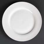 Olympia Lumina Wide Rim Round Plates White 270mm (4 pack)