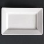 Olympia Lumina Wide Rim Rectangular Plates White 200x 130mm (6 pack)
