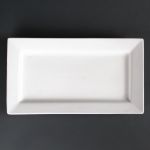 Olympia Lumina Wide Rim Rectangular Plates White 310mm (2 pack)