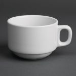 Royal Porcelain Classic White Stackable Tea Cups 200ml (12 pack)