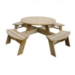 Rowlinson Round Wooden Picnic Table 6.5ft