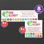 Allergy Awareness Sticker Pack  (Pack of 8 Self Adhesive Vinyl Stickers)