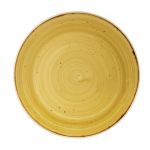 Churchill Stonecast Round Coupe Plate Mustard Seed Yellow 165mm (Pack of 12)