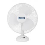 Status 12" Oscillating White Desktop Fan
