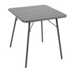 Bolero Square Slatted Steel Table Grey 700mm