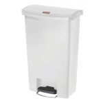 Rubbermaid Slim Jim Front Step-On Pedal Bin White 50Ltr