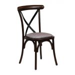 Bristol Dining Chair Dark Walnut with Padded Seat Saddle Ash (2 pack)