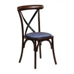 Bristol Dining Chair Dark Walnut with Padded Seat Helbeck Midnight (2 Pack)
