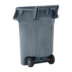 Rubbermaid Wheeled BRUTE Recycling Bin Grey 167Ltr