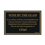 Beaumont 125ml Wine Law Sign 170x110mm