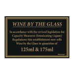 Beaumont 125ml & 175ml Wine Law Sign 170x110mm