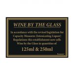 Beaumont 125ml & 250ml Wine Law Sign 170x110mm