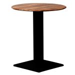 Turin Metal Base 600mm Round Dining Table w/Laminate Top in Planked Oak