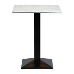 Square Poseur Table with Turin Metal Base Laminate Marble Effect