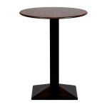 Turin Metal Base 600mm Round Poseur Table with Laminate Top in Walnut
