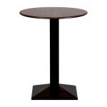 Turin Metal Base Round Poseur Table with Laminate Top Walnut 600mm