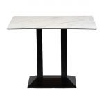Turin Metal Base Rectangle Poseur Table with Laminate Top in Marble