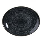 Churchill Studio Prints Homespun Charcoal Black Oval Coupe Plate 317 x 255mm (Pack of 12)
