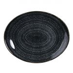 Churchill Studio Prints Homespun Charcoal Black Large Oval Coupe Plate 270 x 299mm (Pack of 12)