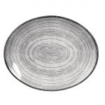 Churchill Studio Prints Homespun Stone Grey Oval Coupe Plate 317 x 255mm (Pack of 12)
