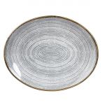 Churchill Studio Prints Homespun Stone Grey Oval Coupe Plate 270 x 229mm (Pack of 12)