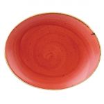 Churchill Stonecast Oval Coupe Plate Berry Red 192mm (12 Pack)