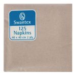 Swantex Recycled Dinner Napkin Kraft 40x40cm 2ply 1/4 Fold (2000 pack)