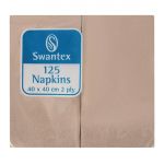 Swantex Recycled Dinner Napkin Kraft 40x40cm 2ply 1/8 Fold (2000 pack)