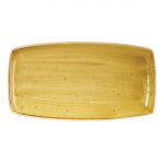 Churchill Stonecast Rectangular Plate Mustard Seed Yellow 350 x 185mm (Pack of 6)