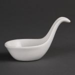 Olympia Whiteware Miniature Spoon Shape Dipping Bowls 57x 57mm (12 Pack)