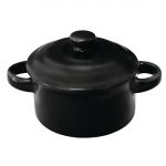Olympia Mini Round Pots Black 142ml 5oz (4 pack)